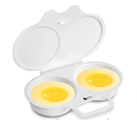 Food Safe Material Plastic Microwavable Two Egg Poacher In Kitchen