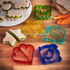 Plastic Cute heart star dinosaur shaped Sandwich Cutter set