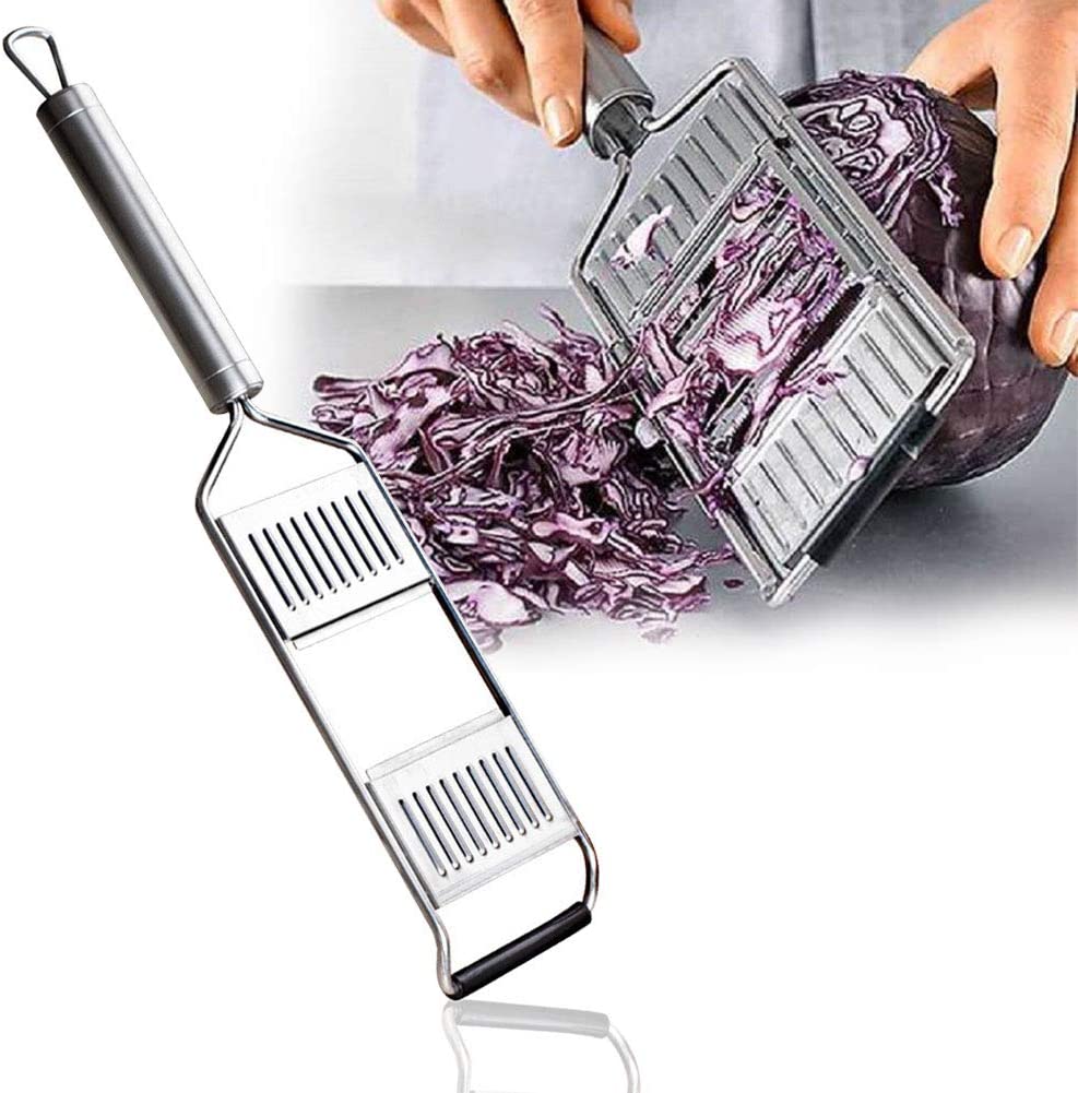 Stainless Steel Shredder Cutter Adjustable 3-in-1 Manual Grater Multifunction Vegetable Slicer