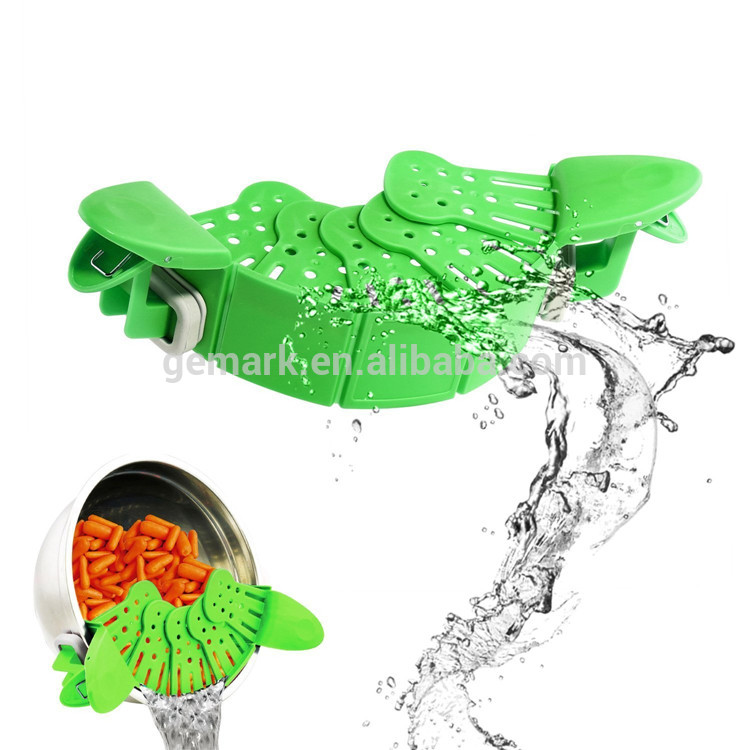 Clip-on Plastic Fold-Away Strainer Colander Drainer for Cooking Draining