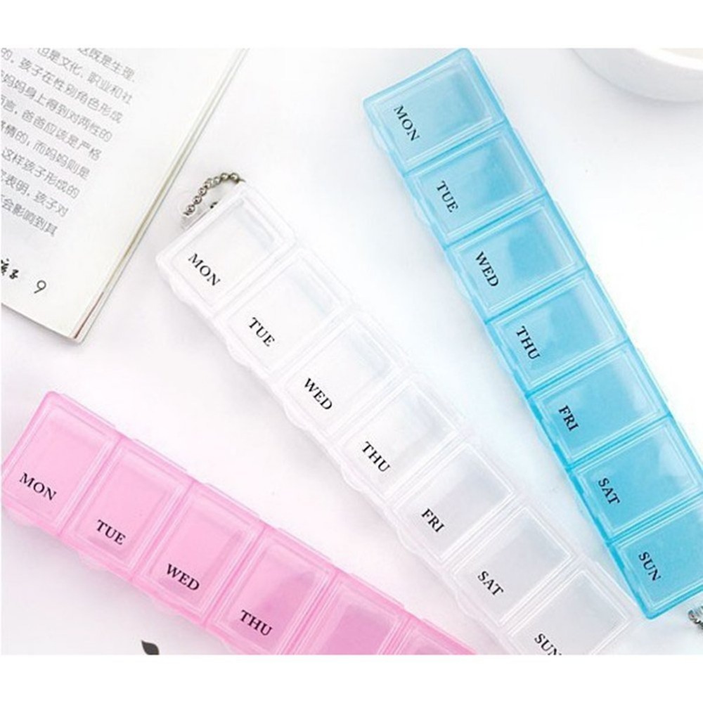 7 day pill box week pill containers Weekly Pill Holder Rotated 7 Slot Vitamin Medicine Box Case Organizer Container