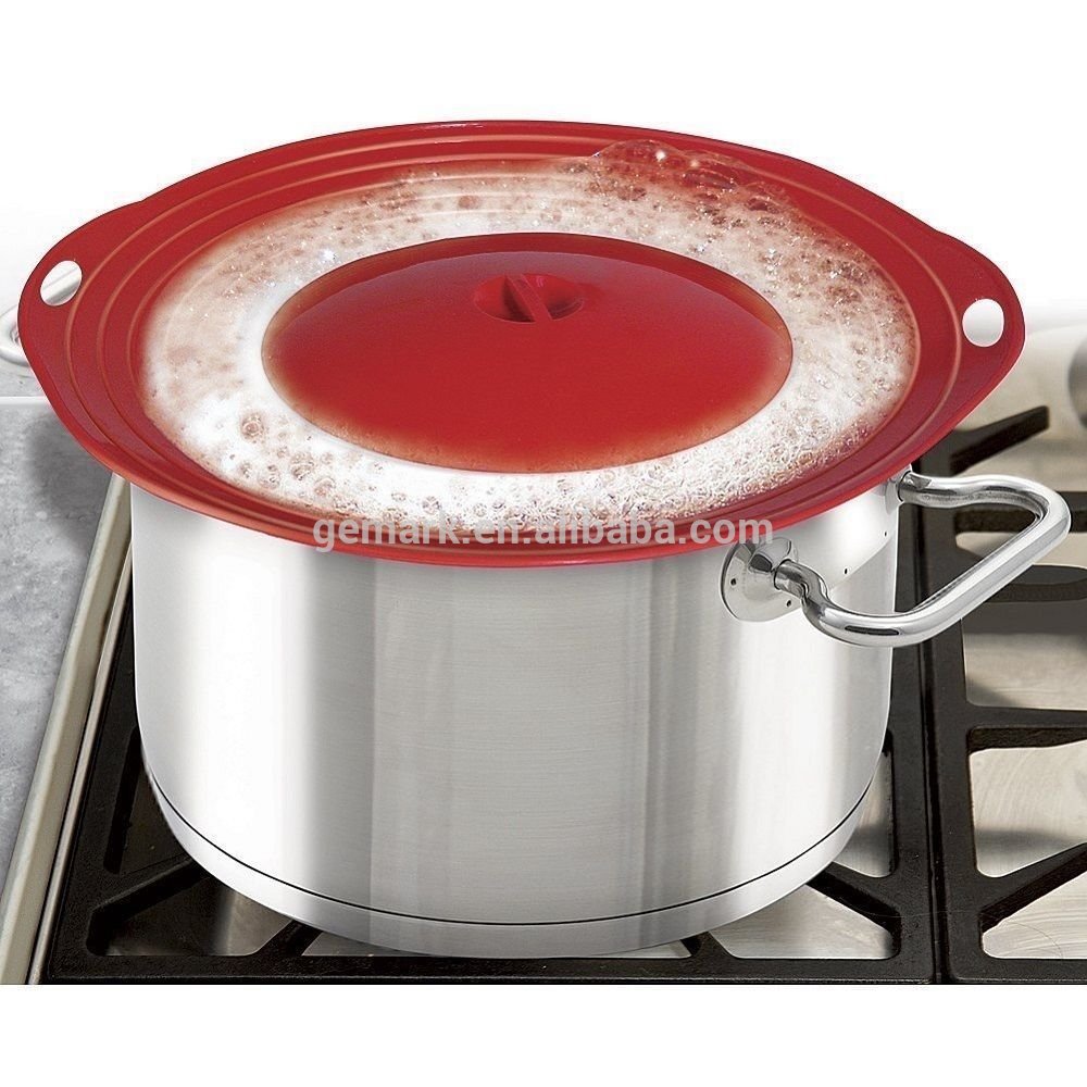 Silicone Boil-Over safeguard Silicone Lid Stops Pots and Pans from Messy Spillovers Boil Over Universal Lid splatter Guard