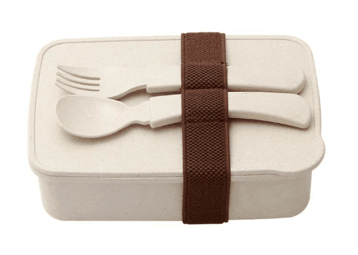 Bamboo Fiber Lunch Box Single-layer Food Storage Container Tableware