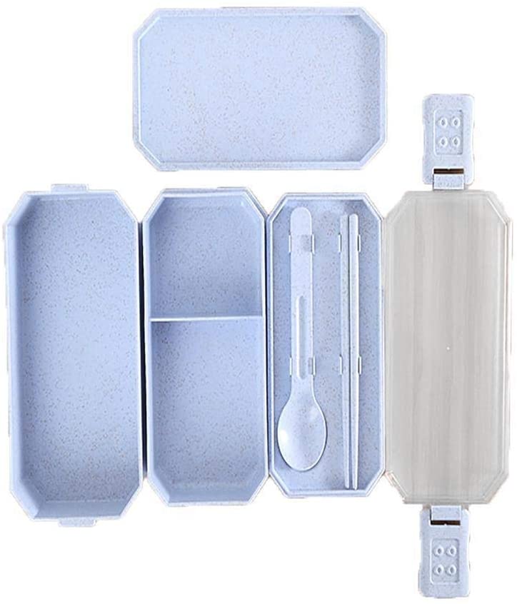 Two Stackable LeakProof Bento Box Lunch Containers 2 Layer Lunch Box Kids & Adults