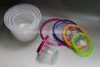 Airtight food container set of 5 with colorful lid