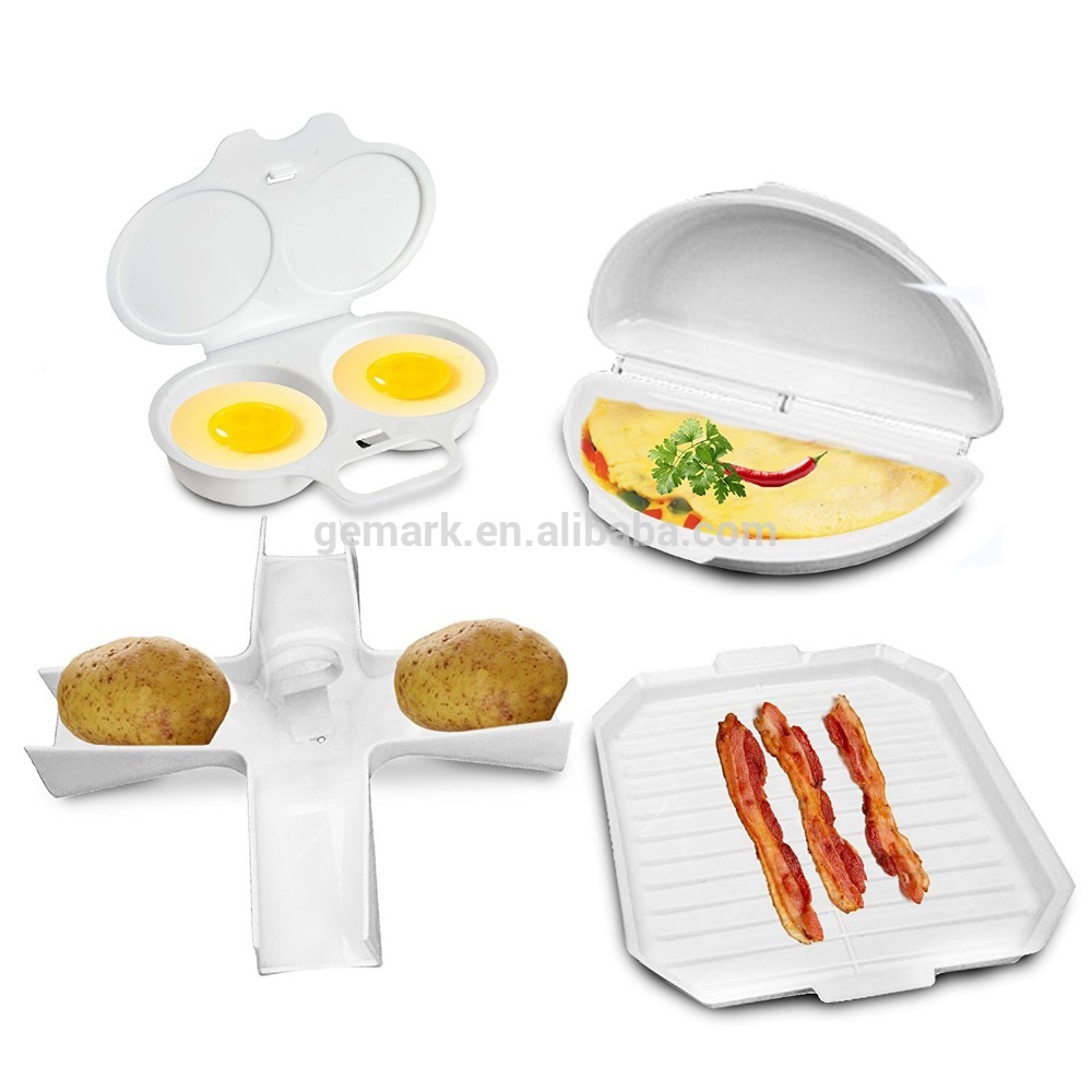 Kitchen tool Microwave Cookware Set of Bacon rack Potato baker omelet maker