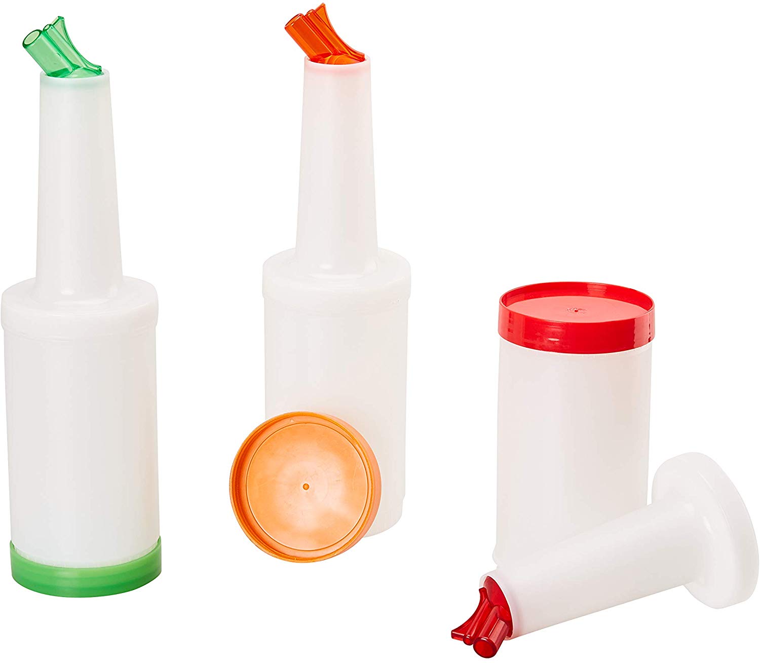 Colorful Juice Pouring Spout Bottle Containers Plastic Barware by